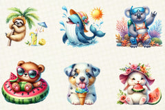 Cute Summer Animals Clipart - CraftNest - Digital Crafting and Art