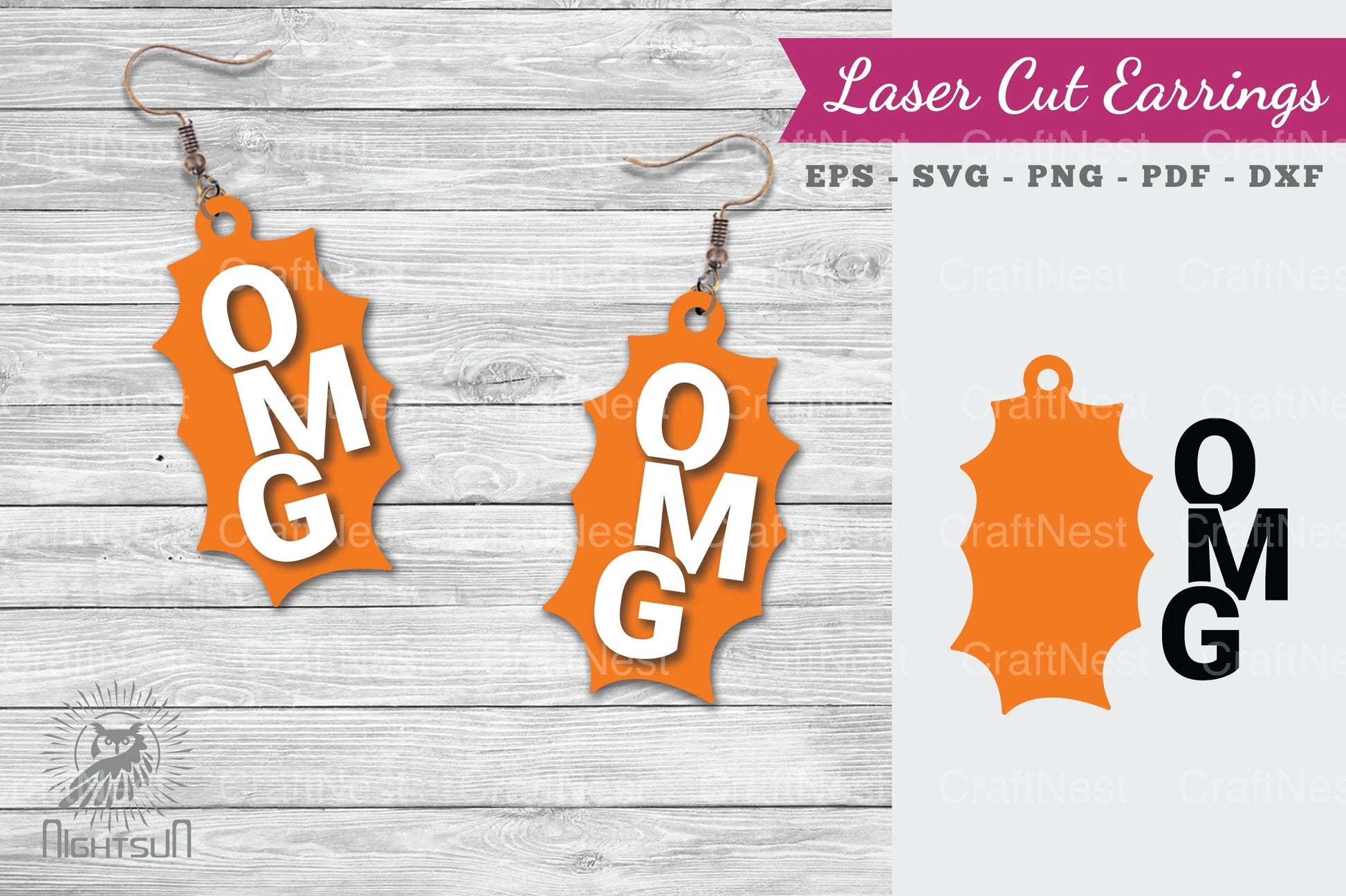 OMG Laser Cut Earrings SVG Bundle - CraftNest - Digital Crafting and Art