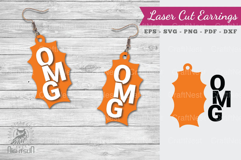 OMG Laser Cut Earrings SVG Bundle - CraftNest - Digital Crafting and Art