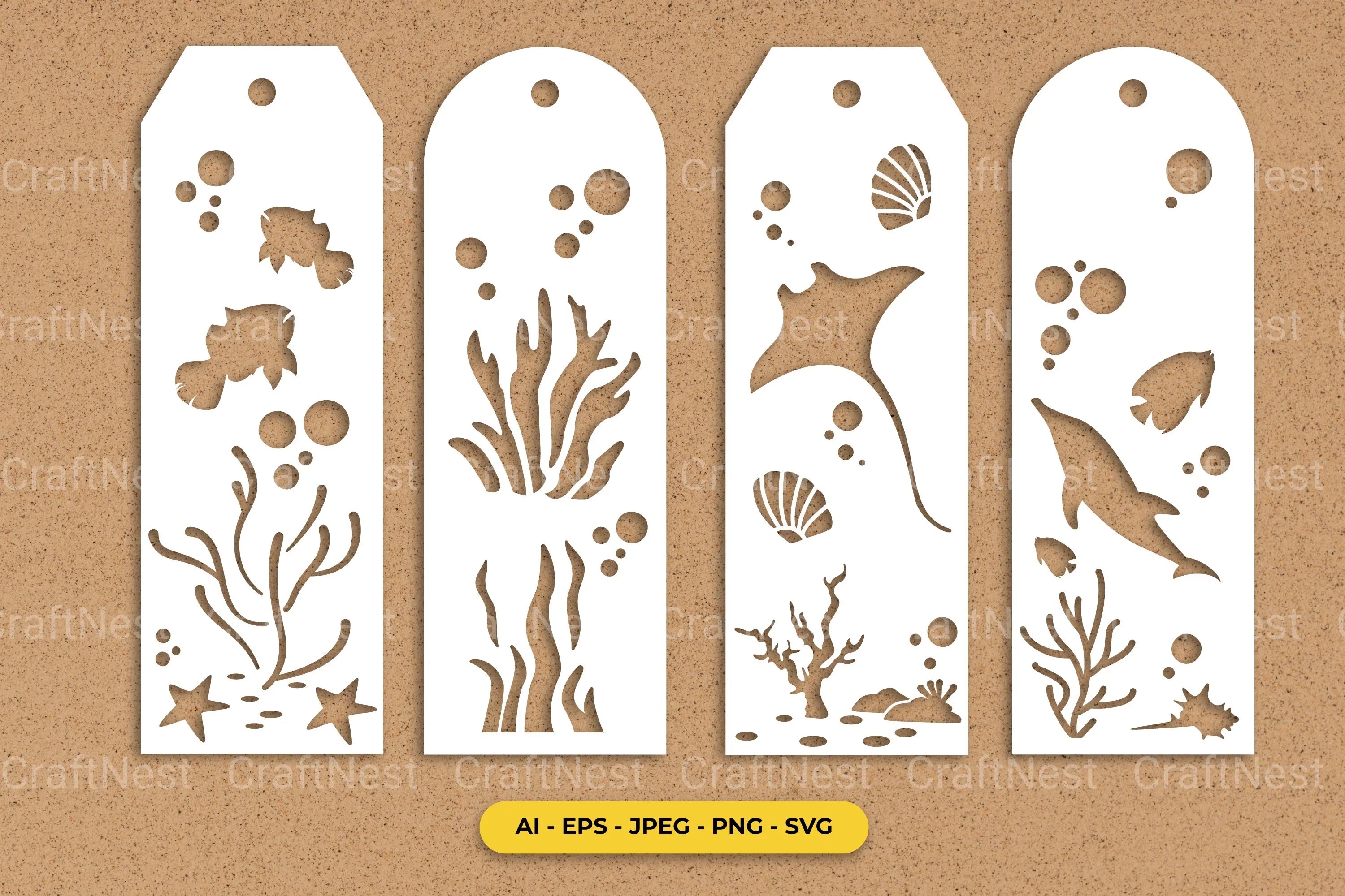 Ocean Papercut SVG Bundle - CraftNest - Digital Crafting and Art