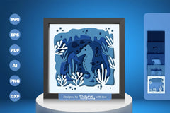Ocean Seahorse Papercut SVG Bundle - CraftNest - Digital Crafting and Art