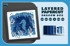 Ocean Seahorse Papercut SVG Bundle - CraftNest - Digital Crafting and Art