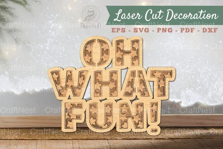 Oh What Fun 3D Lasercut Decoration Clipart Bundle - CraftNest - Digital Crafting and Art