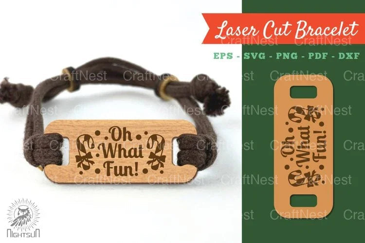Oh What Fun Laser Cut Bracelet SVG Design Bundle - CraftNest - Digital Crafting and Art
