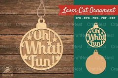 Oh What Fun Laser Cut Ornament SVG Bundle - CraftNest - Digital Crafting and Art
