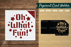 Oh What Fun Papercut Card Holder SVG Bundle - CraftNest - Digital Crafting and Art
