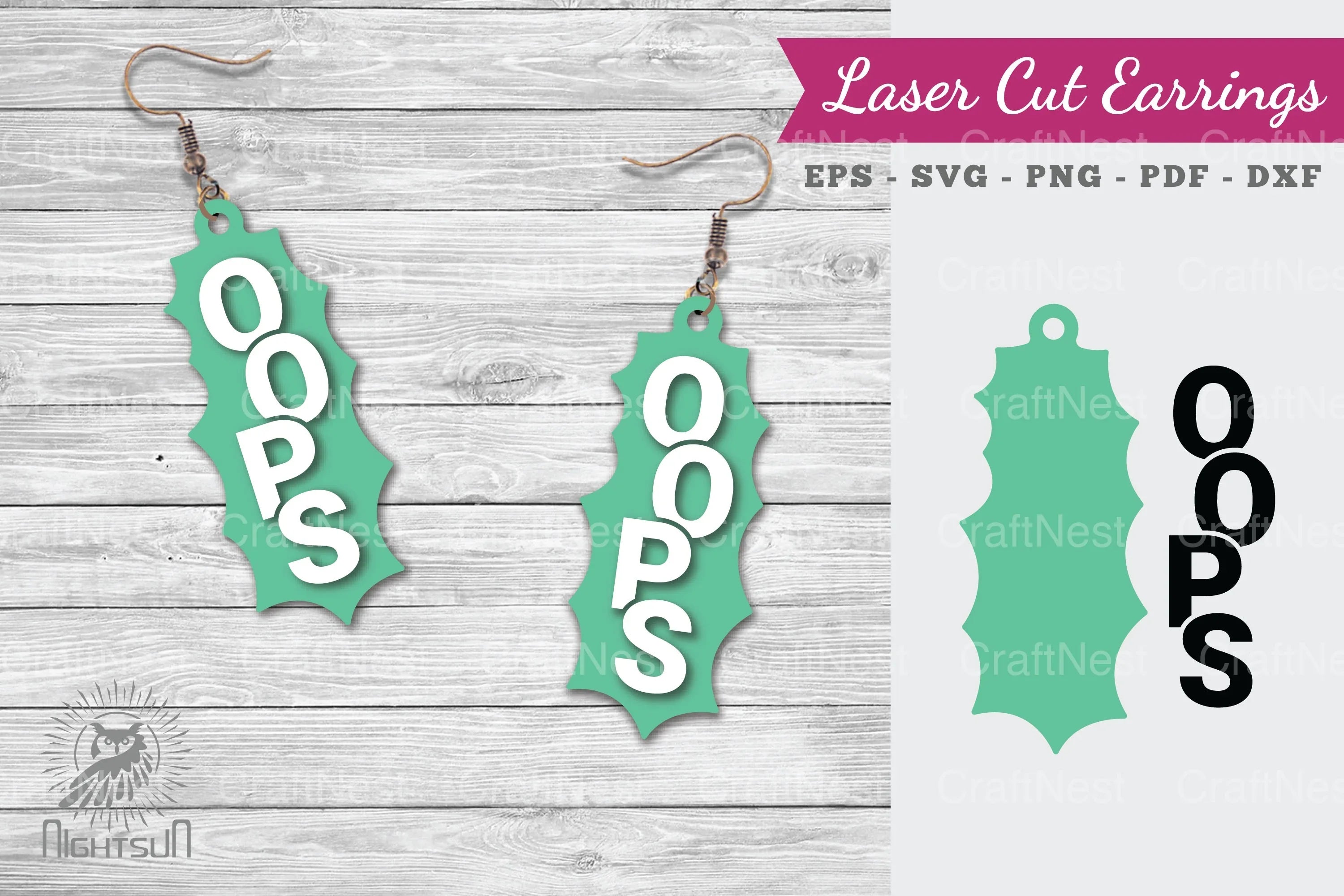 Oops Laser Cut Earrings SVG Bundle - CraftNest - Digital Crafting and Art