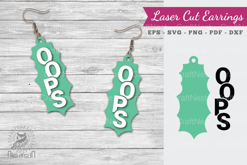 Oops Laser Cut Earrings SVG Bundle - CraftNest - Digital Crafting and Art