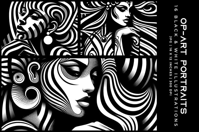 Op Art Portraits - Wall Art - CraftNest - Digital Crafting and Art