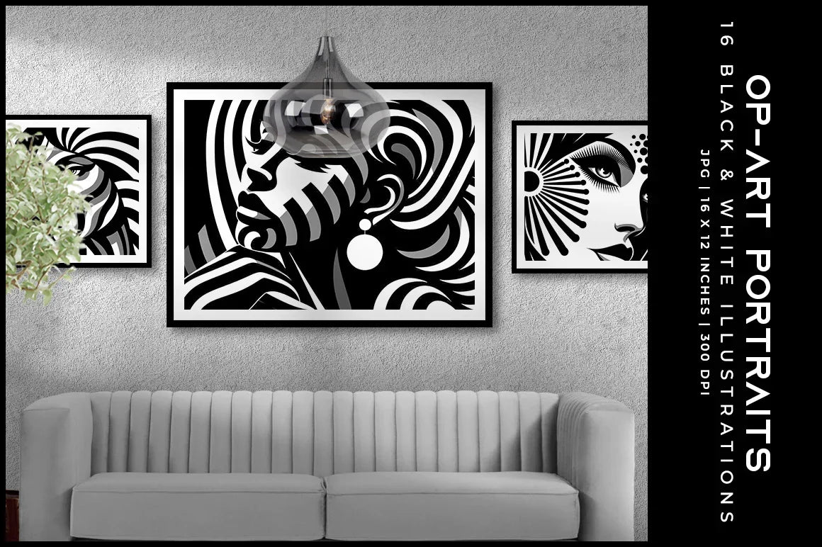 Op Art Portraits - Wall Art - CraftNest - Digital Crafting and Art