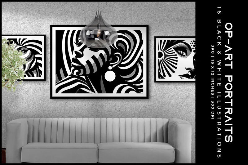 Op Art Portraits - Wall Art - CraftNest - Digital Crafting and Art