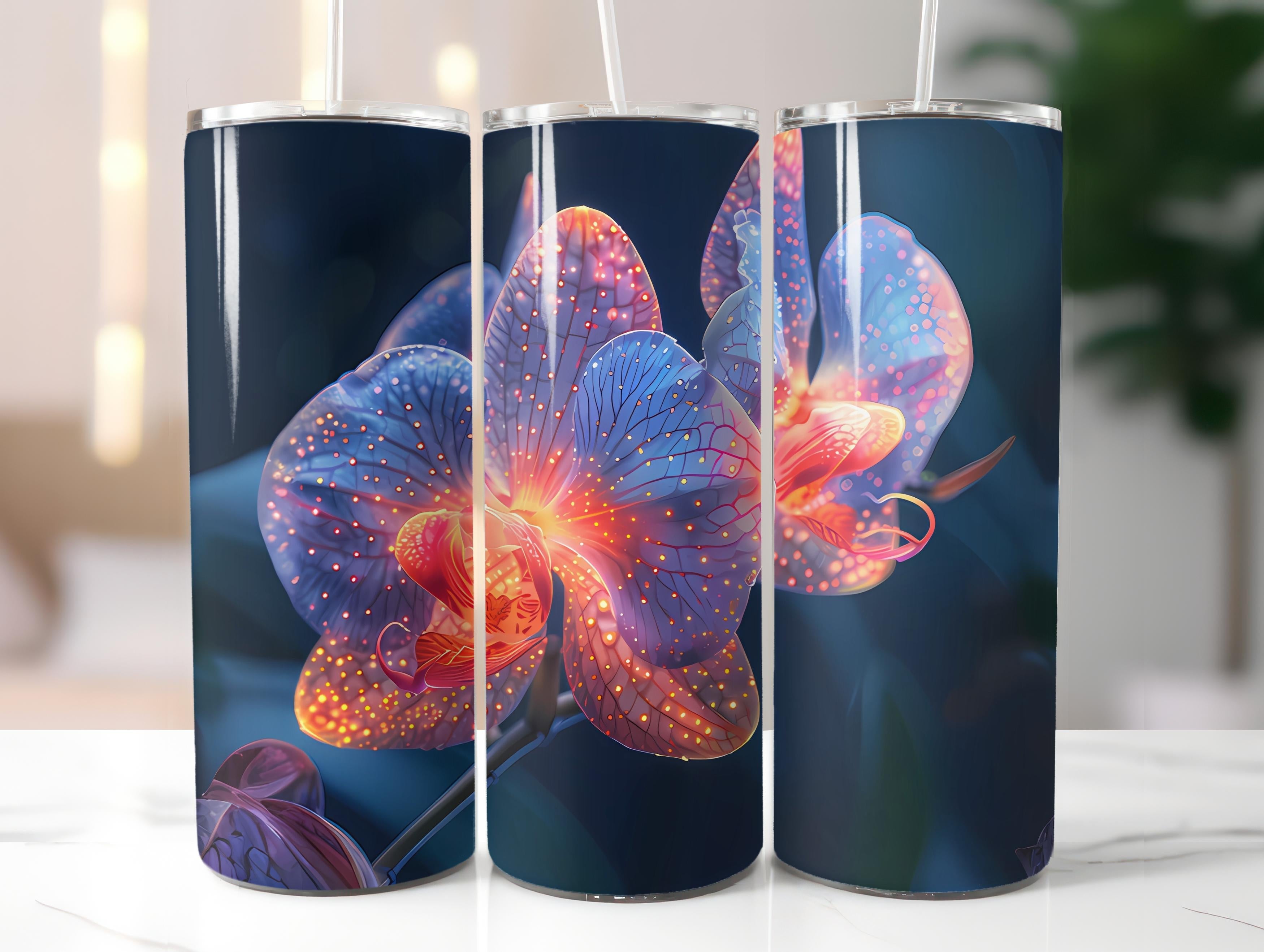 Orchids Flowers Tumbler Wrap - CraftNest - Digital Crafting and Art