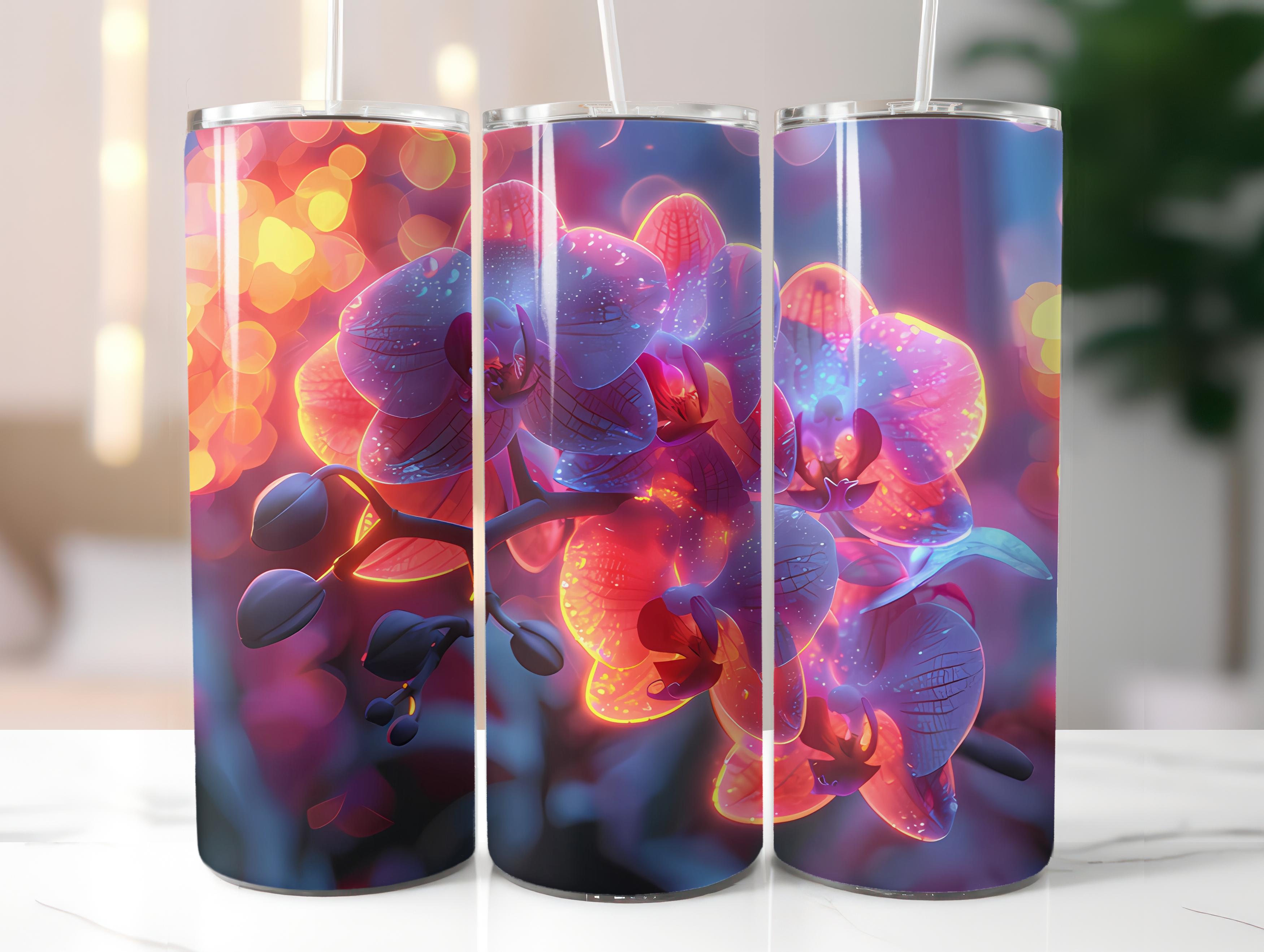 Orchids Flowers Tumbler Wrap - CraftNest - Digital Crafting and Art