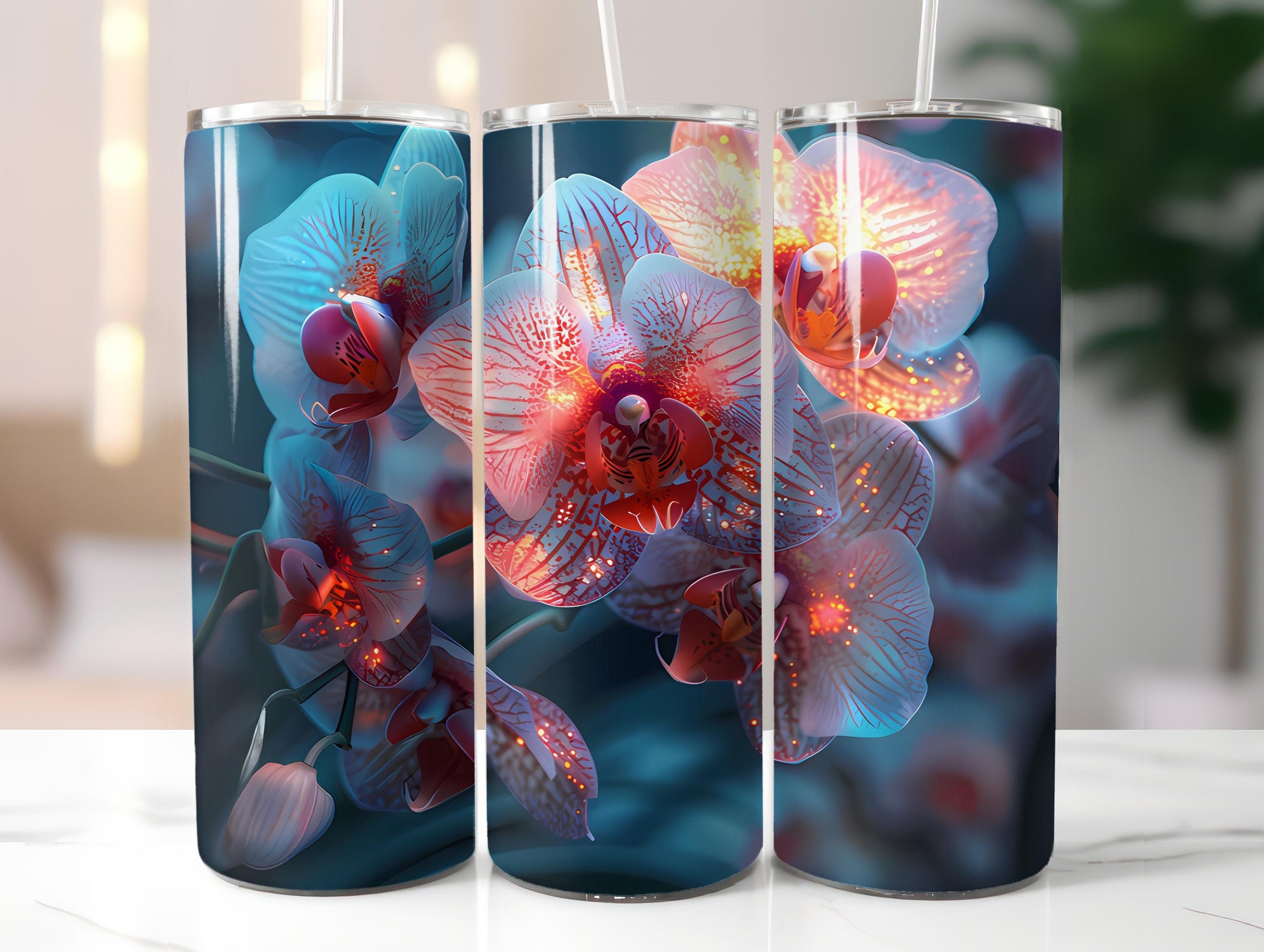 Orchids Flowers Tumbler Wrap - CraftNest - Digital Crafting and Art