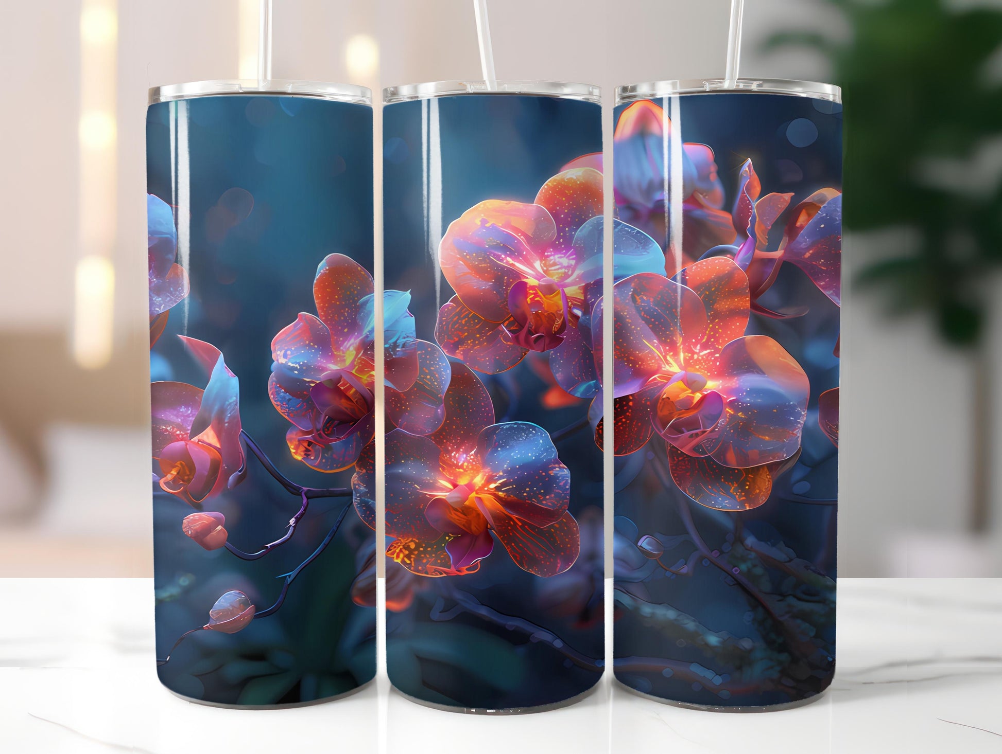 Orchids Flowers Tumbler Wrap - CraftNest - Digital Crafting and Art