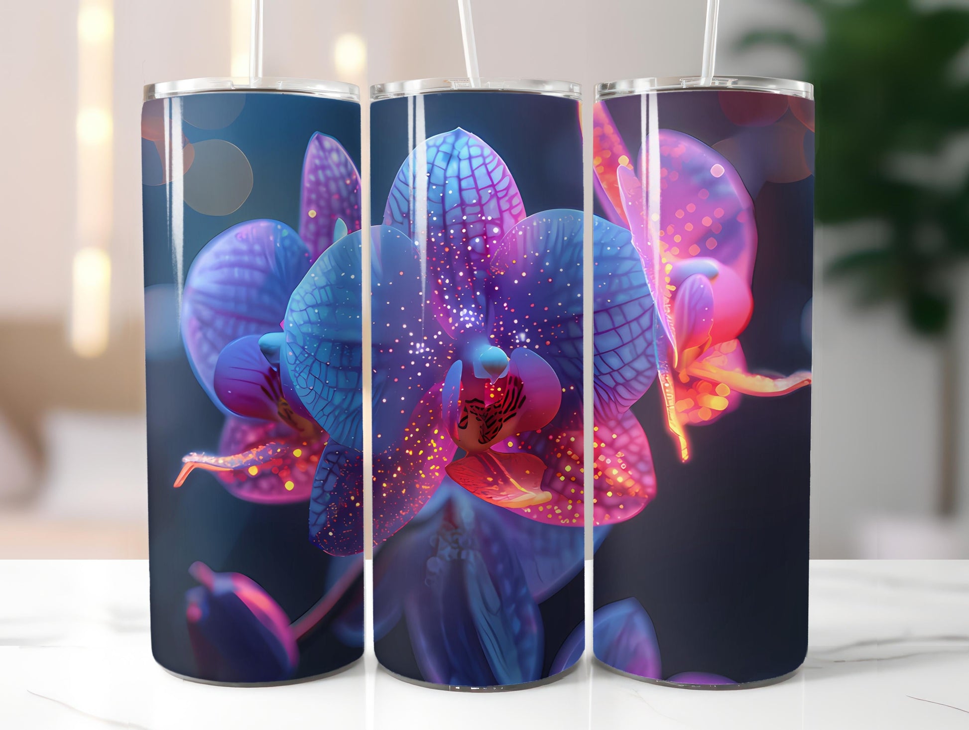 Orchids Flowers Tumbler Wrap - CraftNest - Digital Crafting and Art