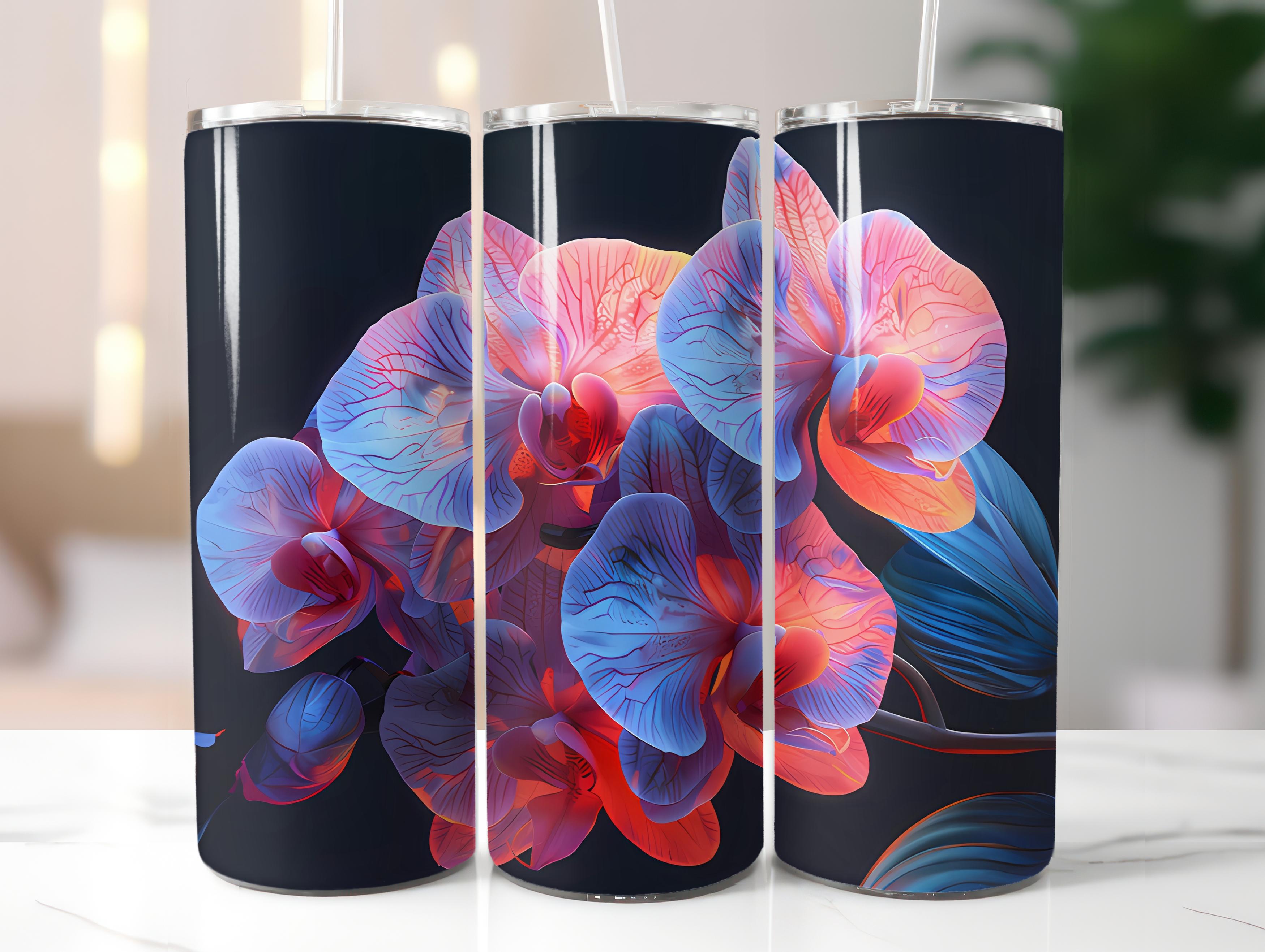 Orchids Flowers Tumbler Wrap - CraftNest - Digital Crafting and Art