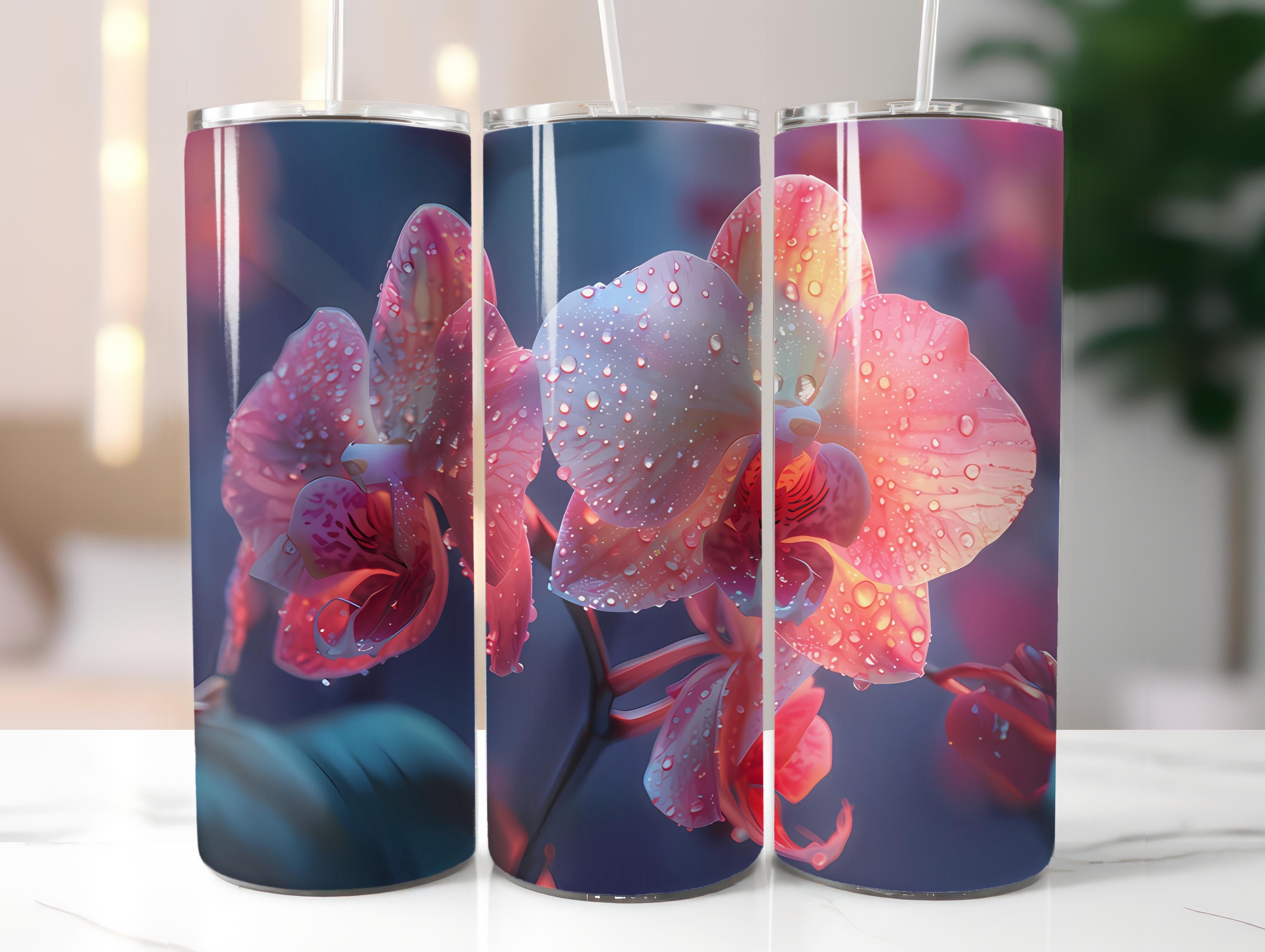 Orchids Flowers Tumbler Wrap - CraftNest - Digital Crafting and Art
