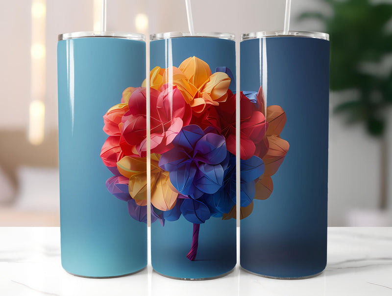 Origami Flowers Tumbler Wrap - CraftNest - Digital Crafting and Art