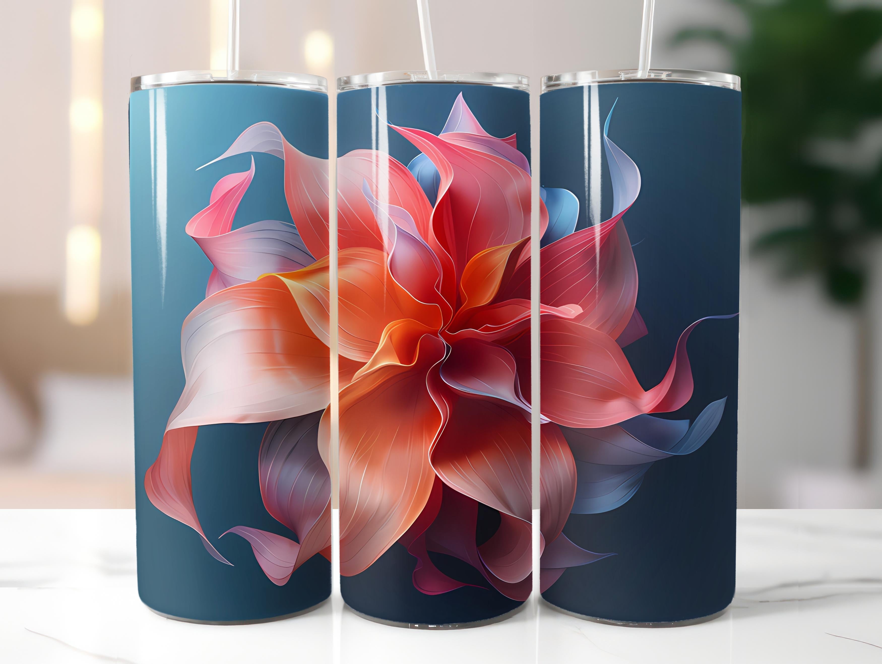 Origami Flowers Tumbler Wrap - CraftNest - Digital Crafting and Art