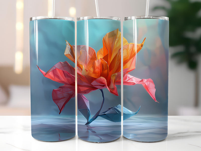 Origami Flowers Tumbler Wrap - CraftNest - Digital Crafting and Art