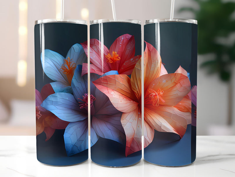 Origami Flowers Tumbler Wrap - CraftNest - Digital Crafting and Art