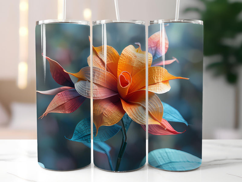 Origami Flowers Tumbler Wrap - CraftNest - Digital Crafting and Art