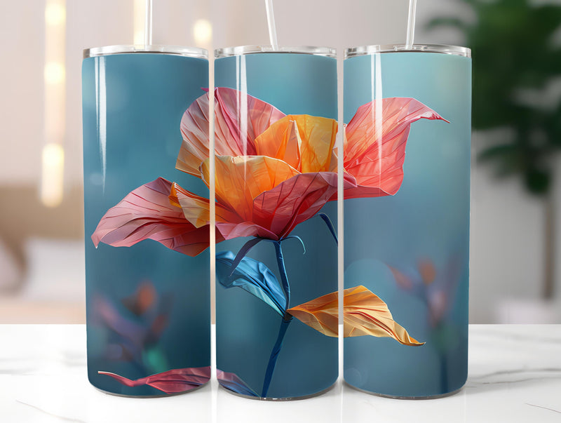 Origami Flowers Tumbler Wrap - CraftNest - Digital Crafting and Art
