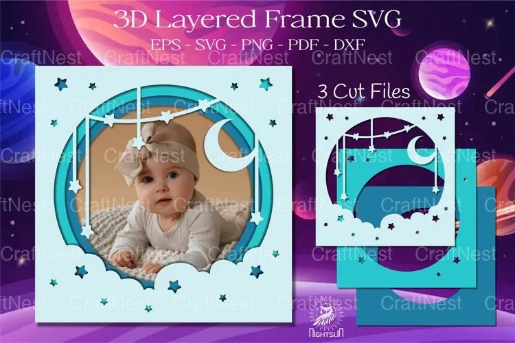 Outer Space Layered Frame Clipart Bundle - CraftNest - Digital Crafting and Art
