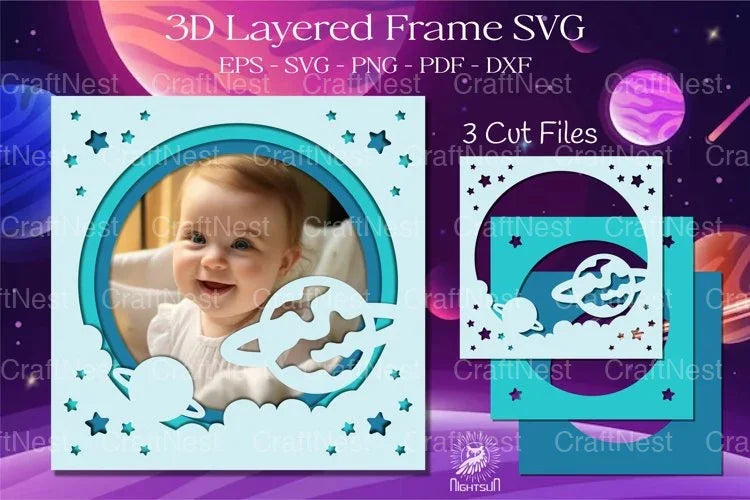 Outer Space Layered Frame Clipart Bundle - CraftNest - Digital Crafting and Art