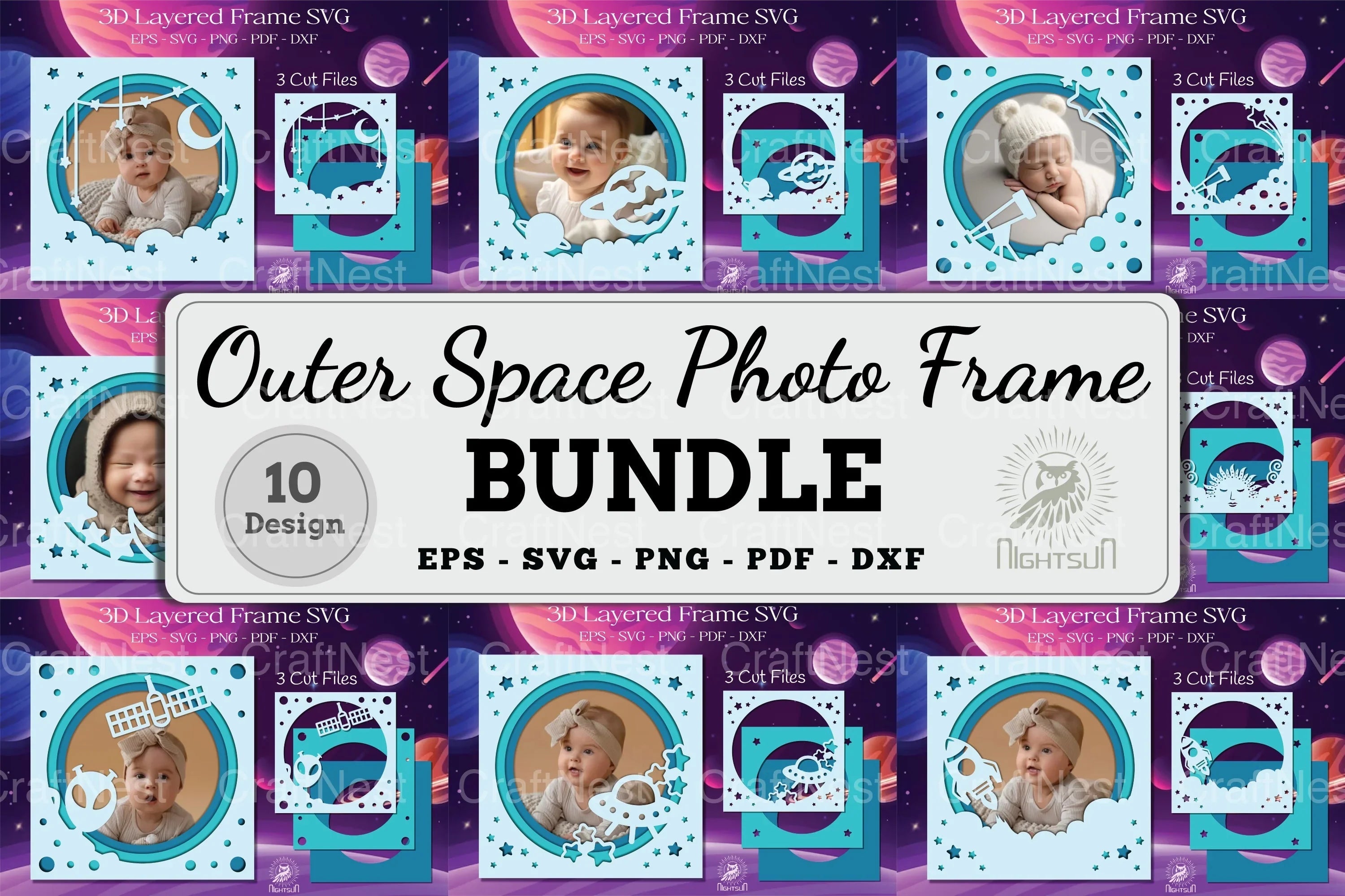 Outer Space Photo Frame Clipart Bundle - CraftNest - Digital Crafting and Art