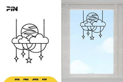 Outer Space Window Decal SVG Bundle - CraftNest - Digital Crafting and Art