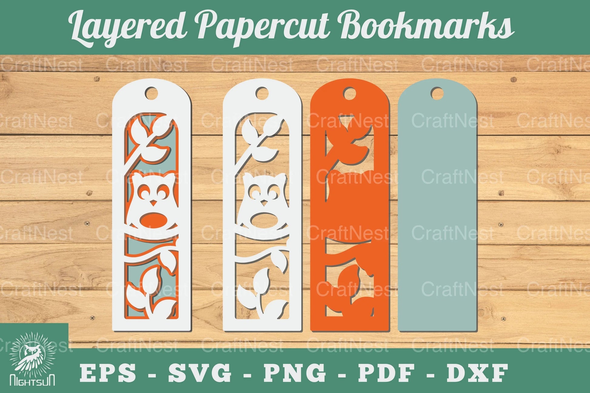 Owl 3D Papercut Bookmarks SVG Bundle - CraftNest - Digital Crafting and Art