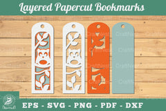 Owl 3D Papercut Bookmarks SVG Bundle - CraftNest - Digital Crafting and Art