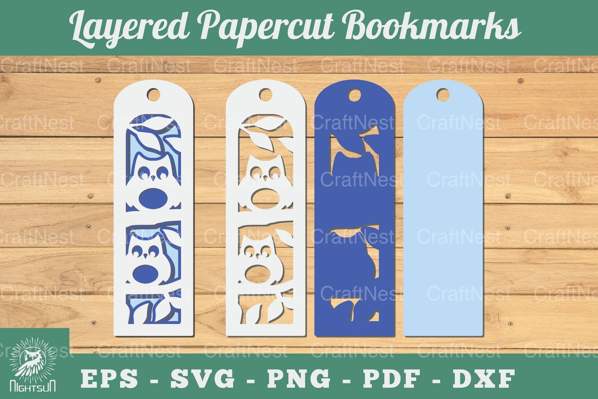 Owl 3D Papercut Bookmarks Clipart Bundle - CraftNest - Digital Crafting and Art