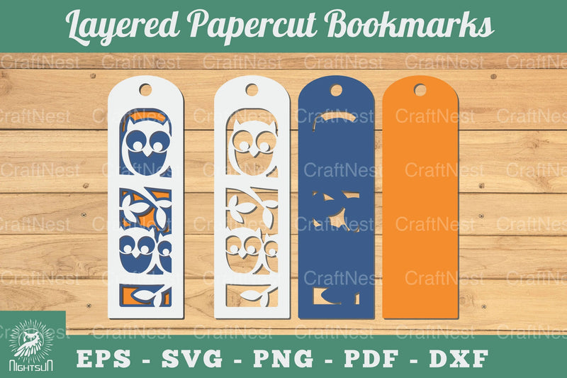 Owl 3D Papercut Bookmarks Clipart Bundle - CraftNest - Digital Crafting and Art