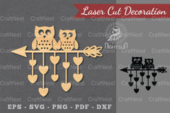 Owl Arrow Laser Cut Decoration Clipart Bundle - CraftNest - Digital Crafting and Art
