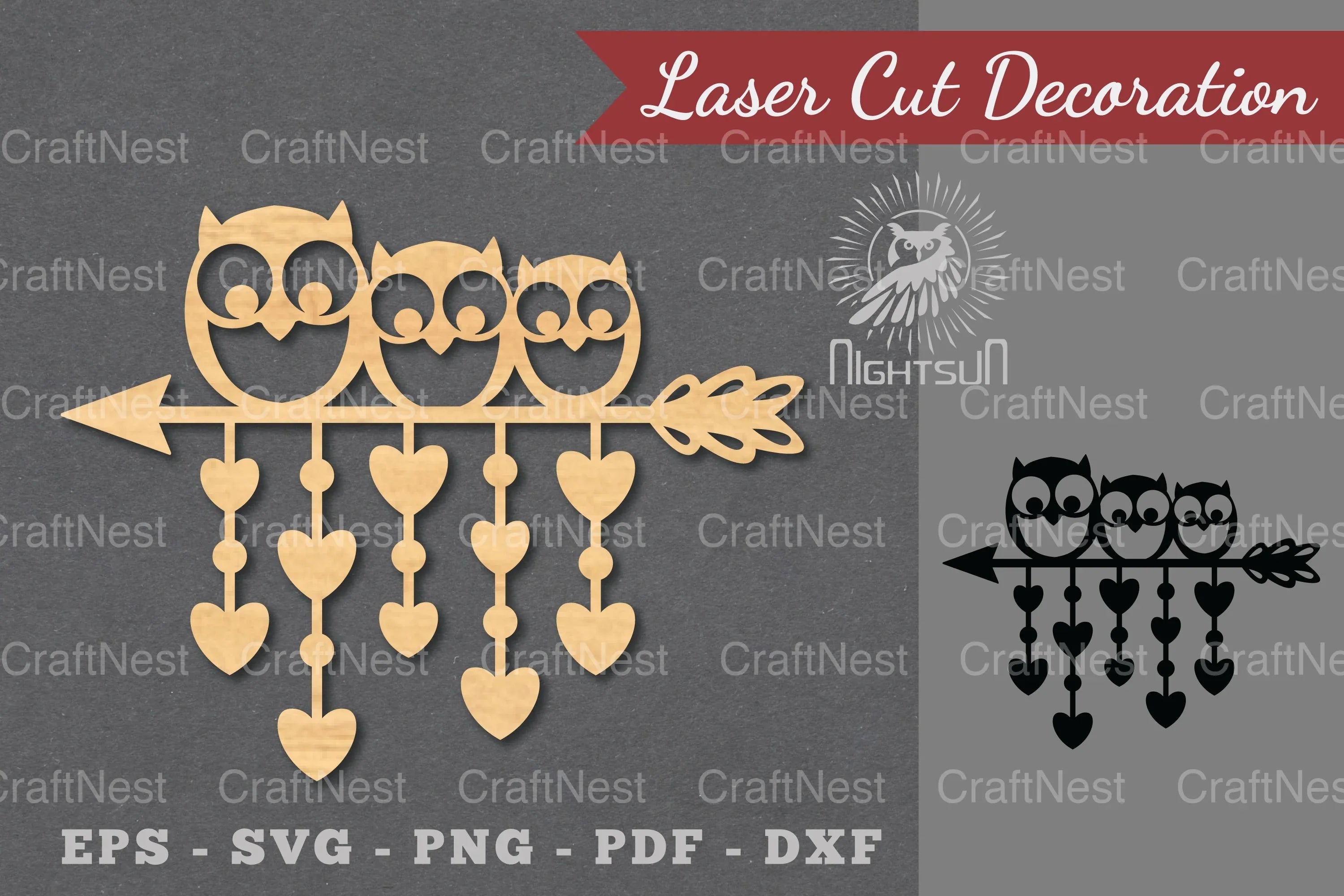 Owl Arrow Laser Cut Decoration Clipart Bundle - CraftNest - Digital Crafting and Art