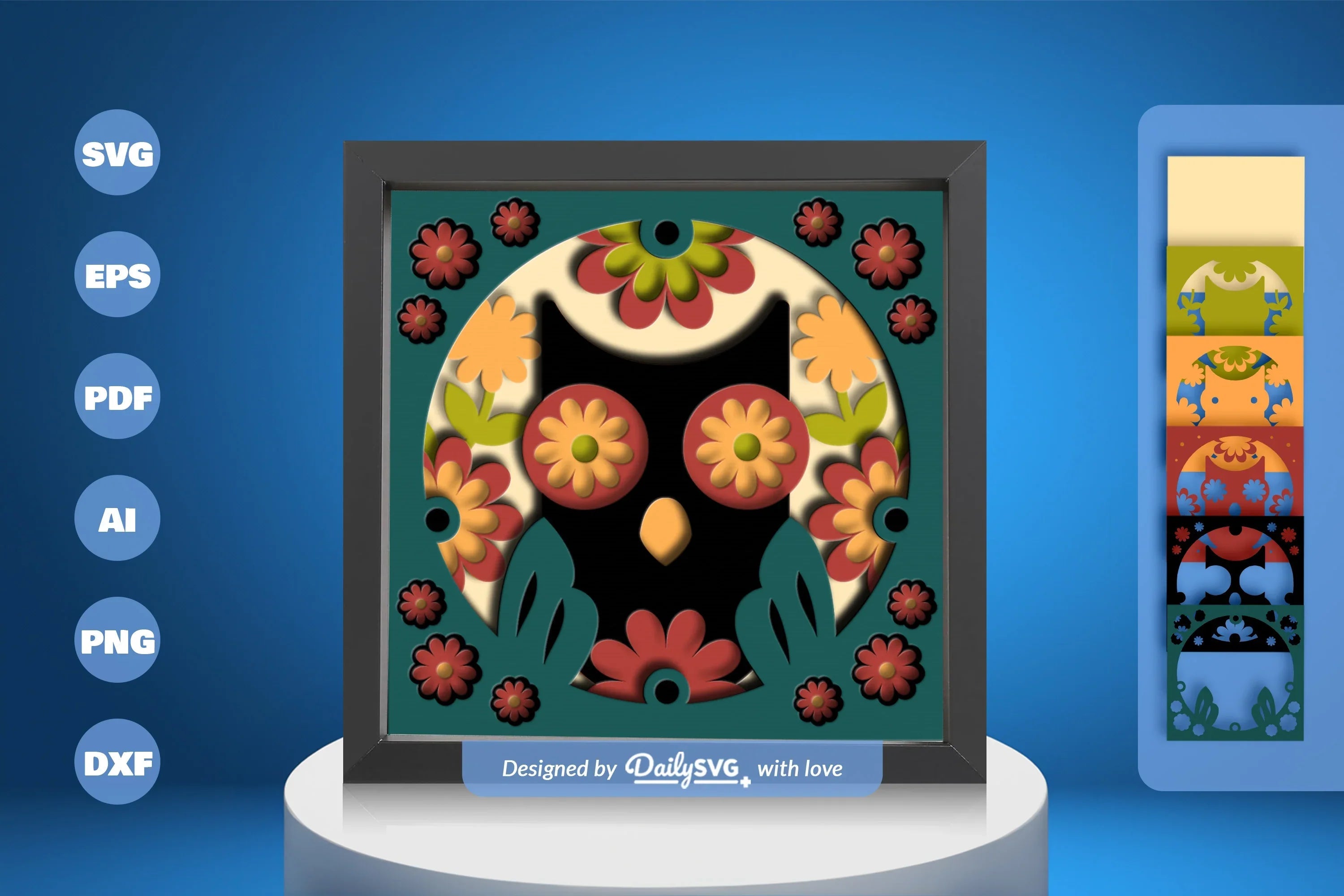 Owl Folk Art Papercut SVG Bundle 1 - CraftNest - Digital Crafting and Art