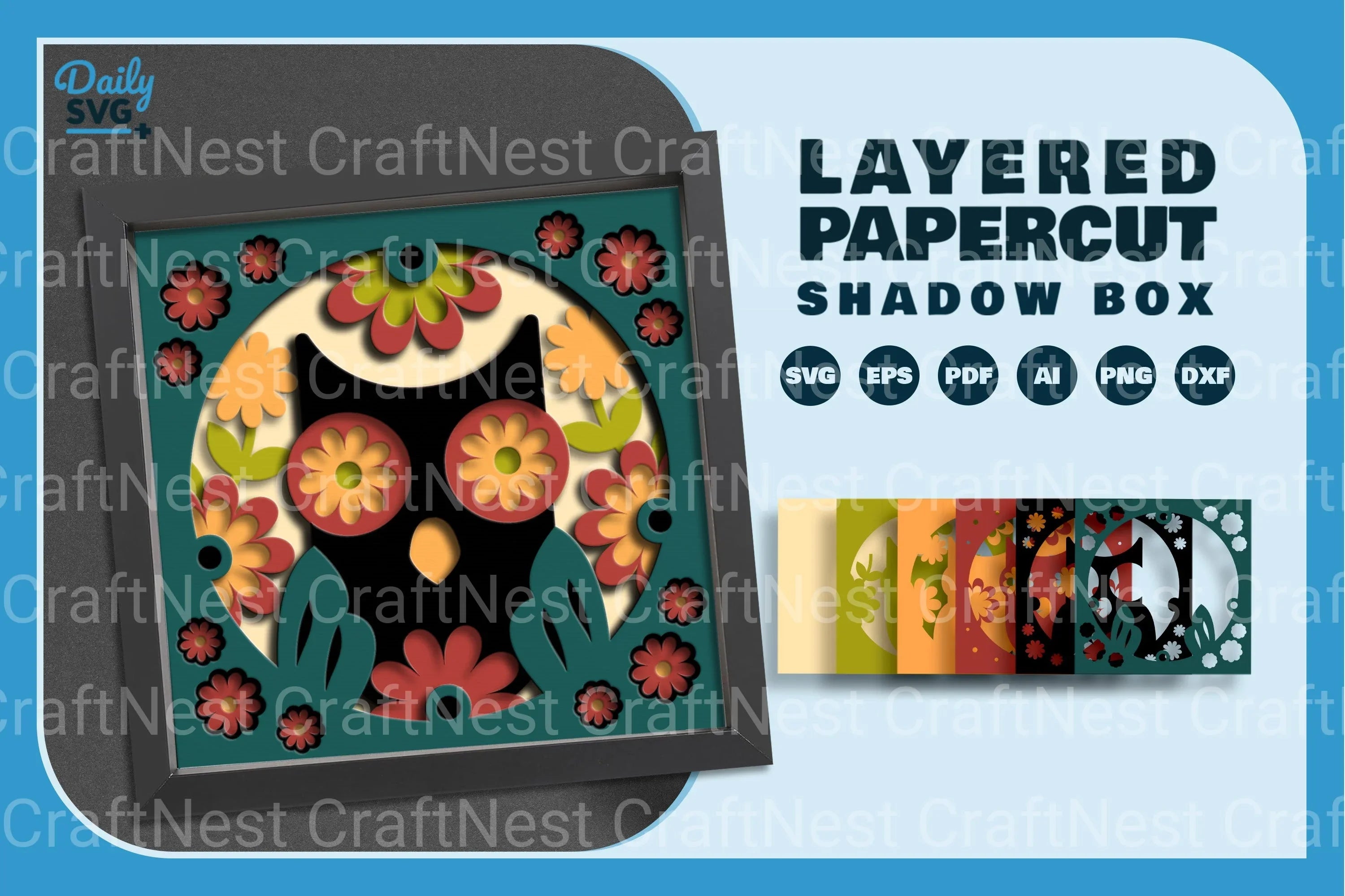 Owl Folk Art Papercut SVG Bundle