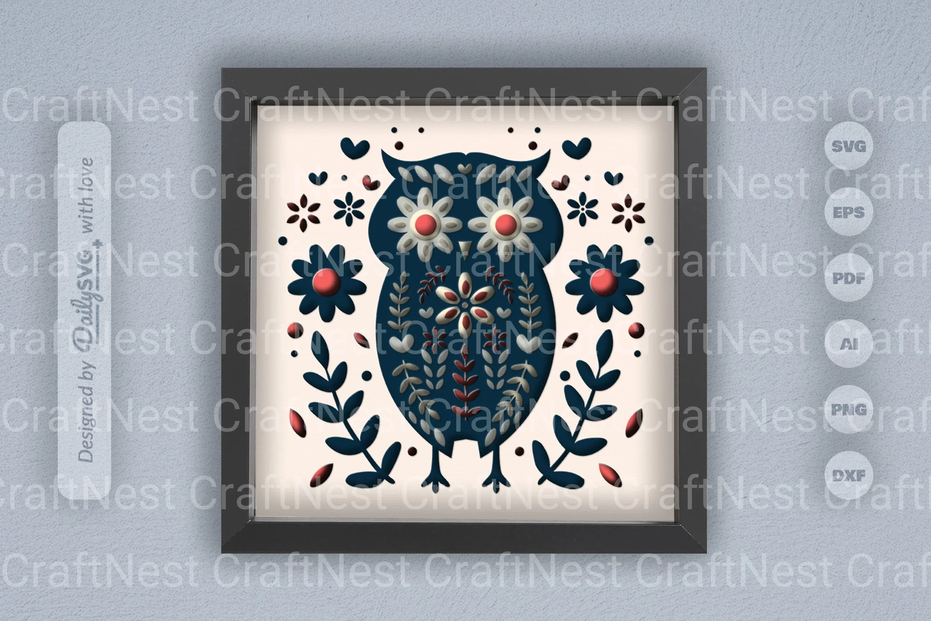 Owl Folk Art Papercut SVG Bundle
