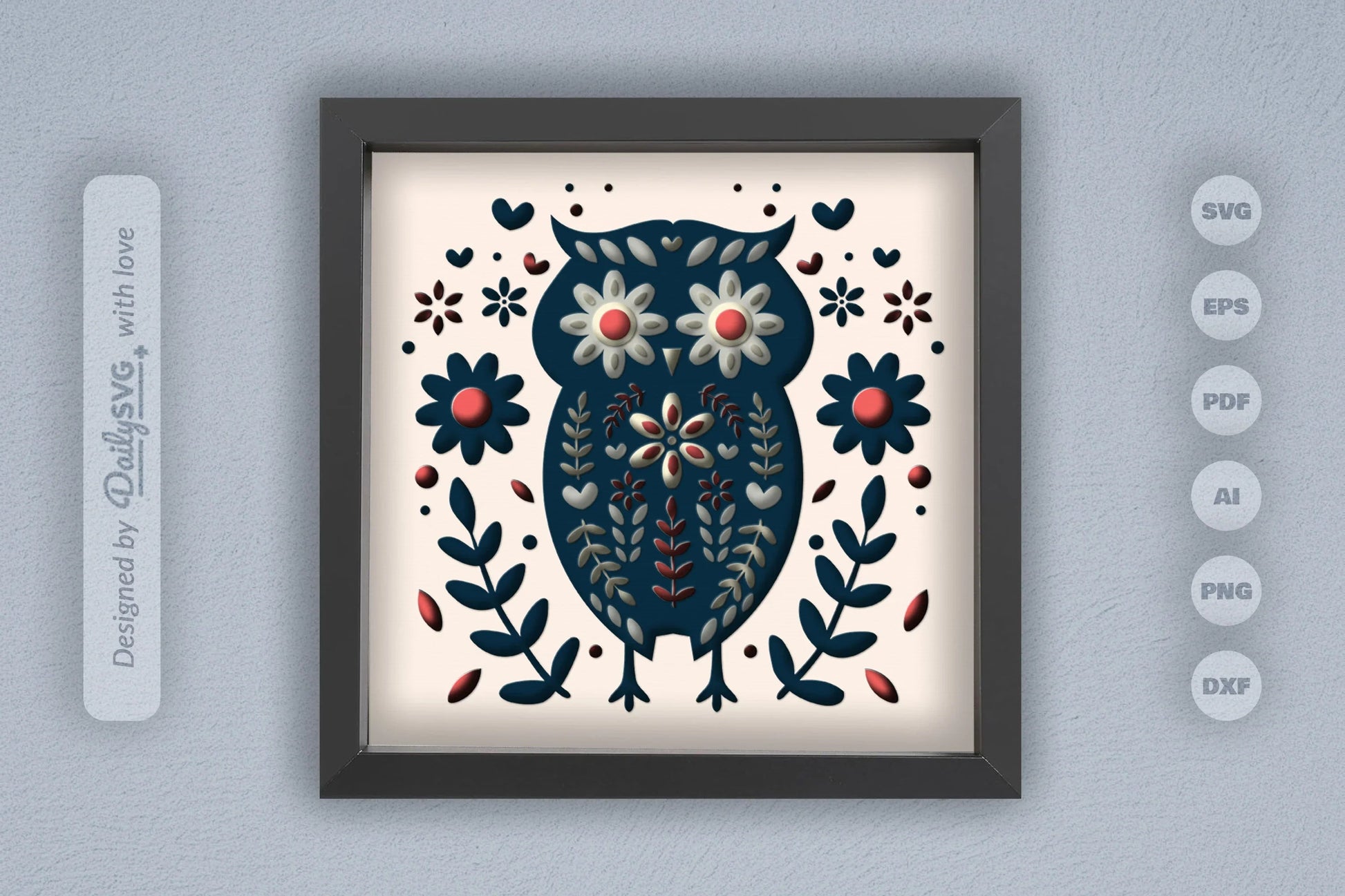 Owl Folk Art Papercut SVG Bundle 3 - CraftNest - Digital Crafting and Art