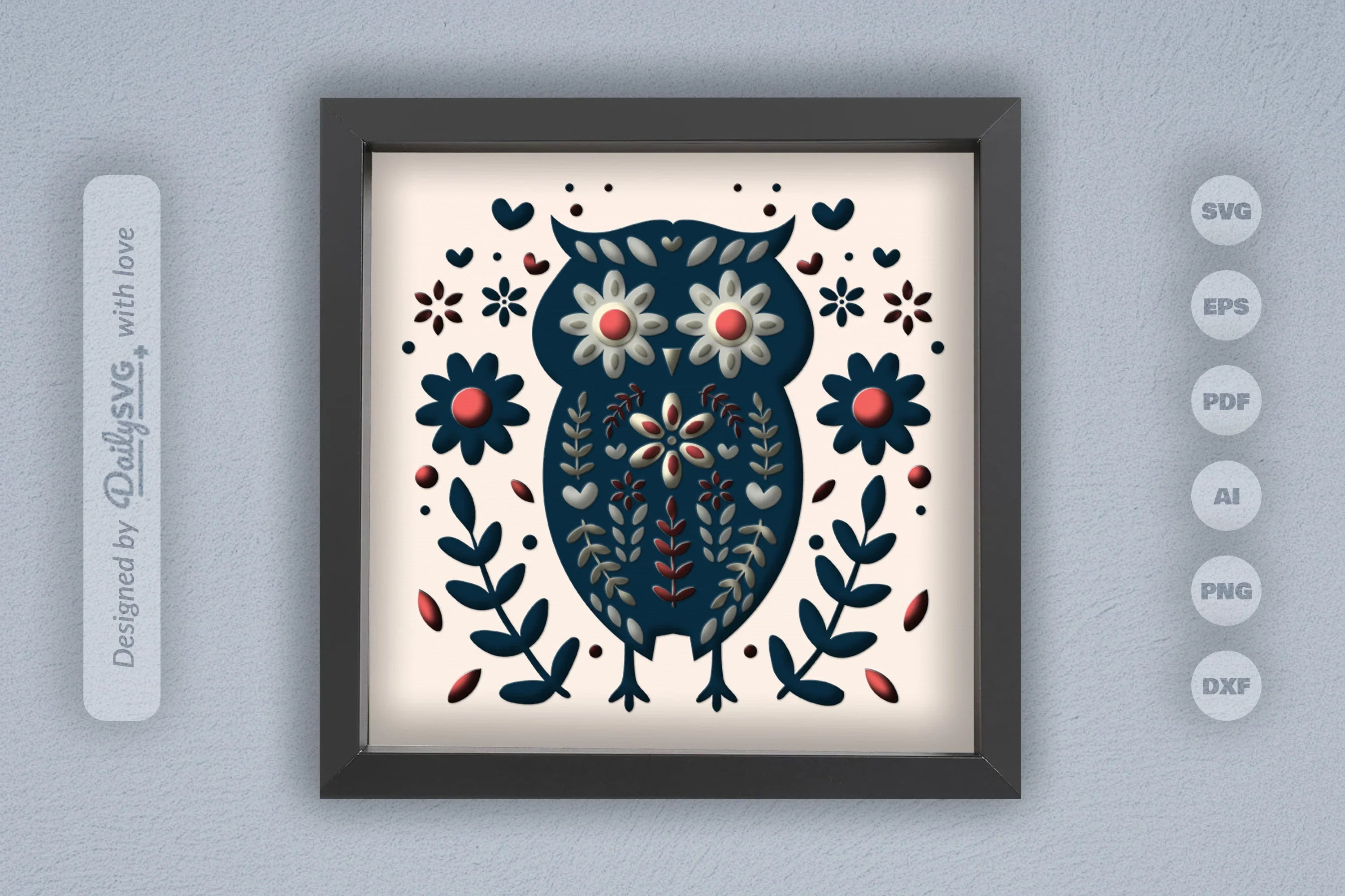 Owl Folk Art Papercut SVG Bundle 3 - CraftNest - Digital Crafting and Art