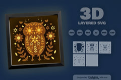 Owl Folk Art Papercut SVG Bundle 3 - CraftNest - Digital Crafting and Art