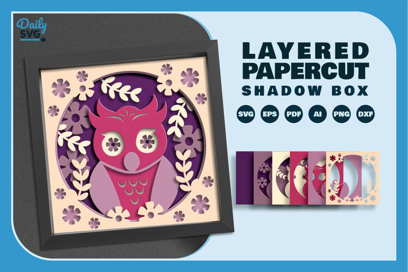 Owl Folk Art Papercut SVG Bundle - CraftNest - Digital Crafting and Art