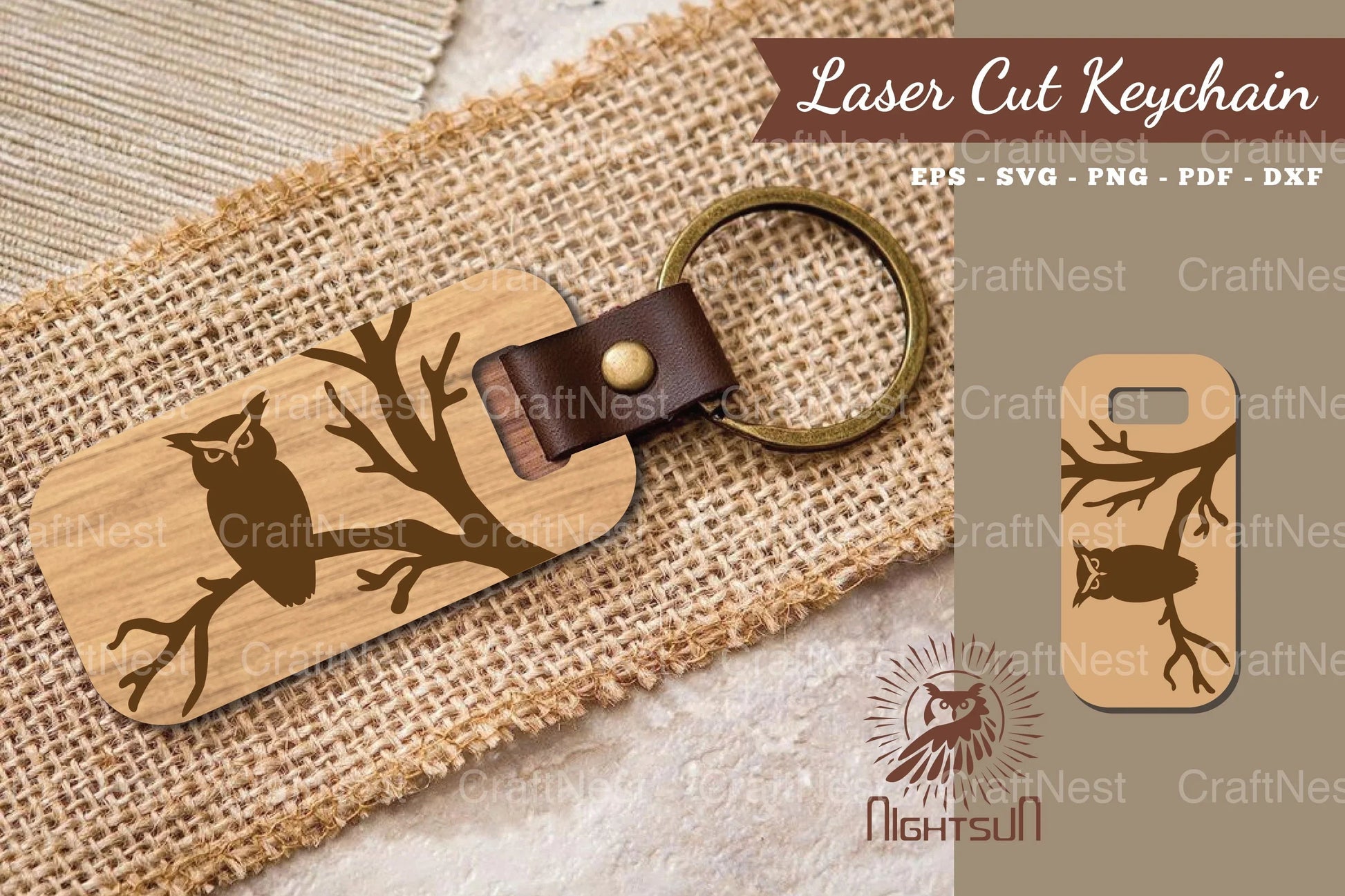 Owl Laser Cut Keychain Design Bundle - CraftNest - Digital Crafting and Art