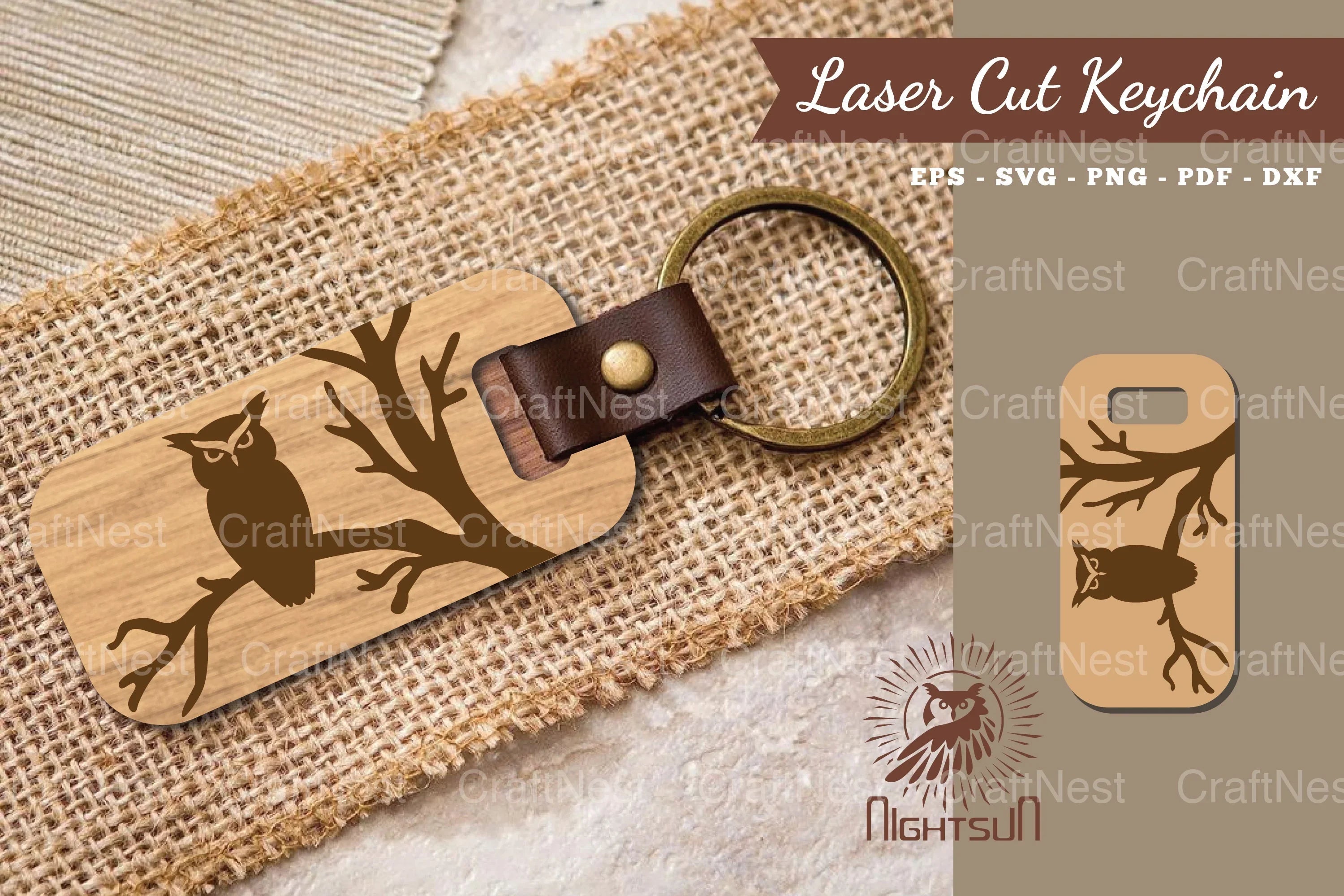 Owl Laser Cut Keychain Design Bundle - CraftNest - Digital Crafting and Art