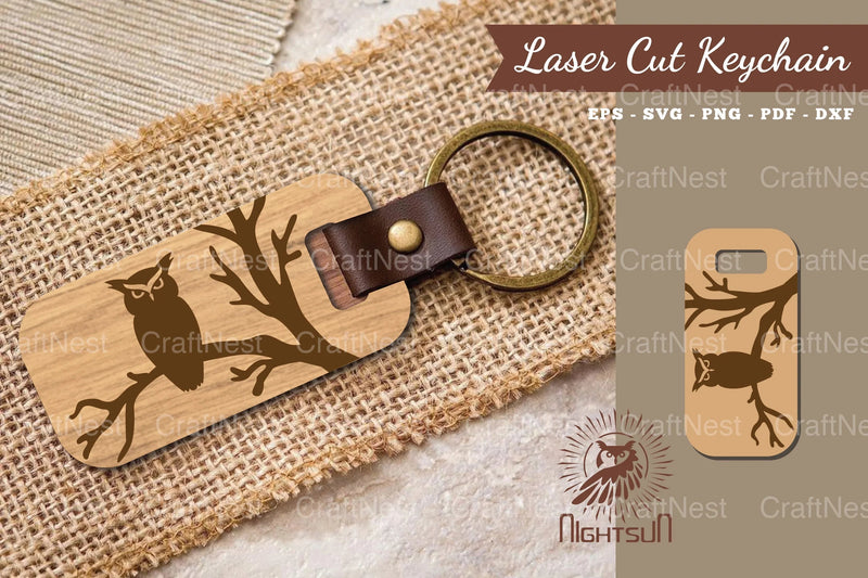 Owl Laser Cut Keychain Design Bundle - CraftNest - Digital Crafting and Art