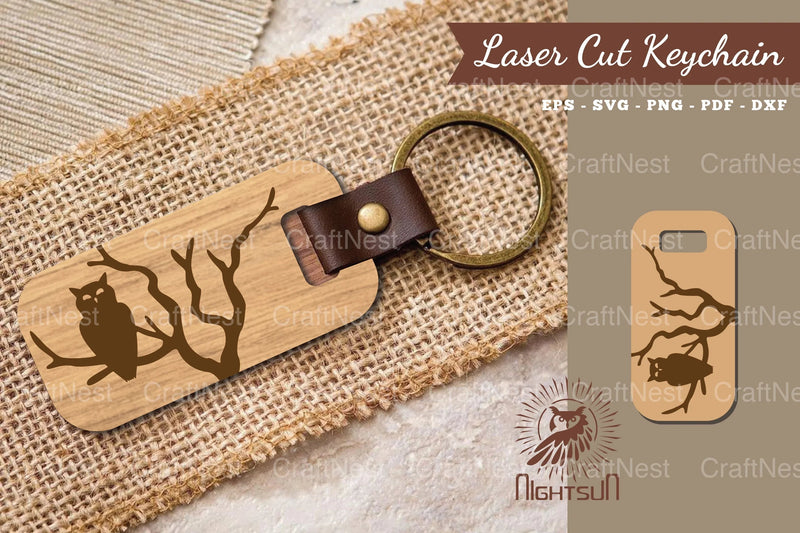 Owl Laser Cut Keychain Design Bundle - CraftNest - Digital Crafting and Art