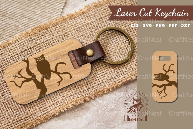 Owl Laser Cut Keychain Design Bundle - CraftNest - Digital Crafting and Art